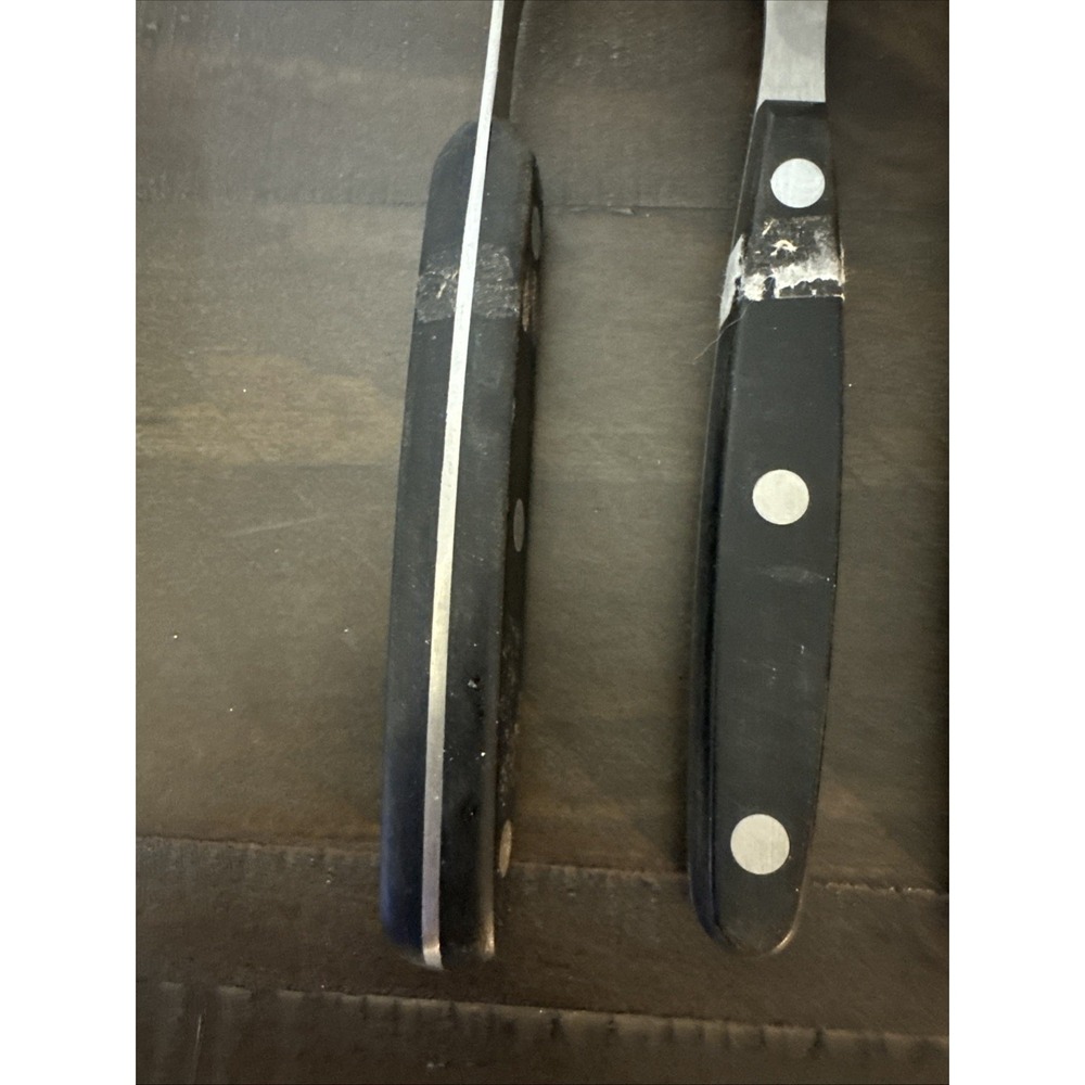 Dinner Forks Ronco Triple Rivet Black Plastic Melamine Handle Stainless Forged-3 - Picture 3 of 6